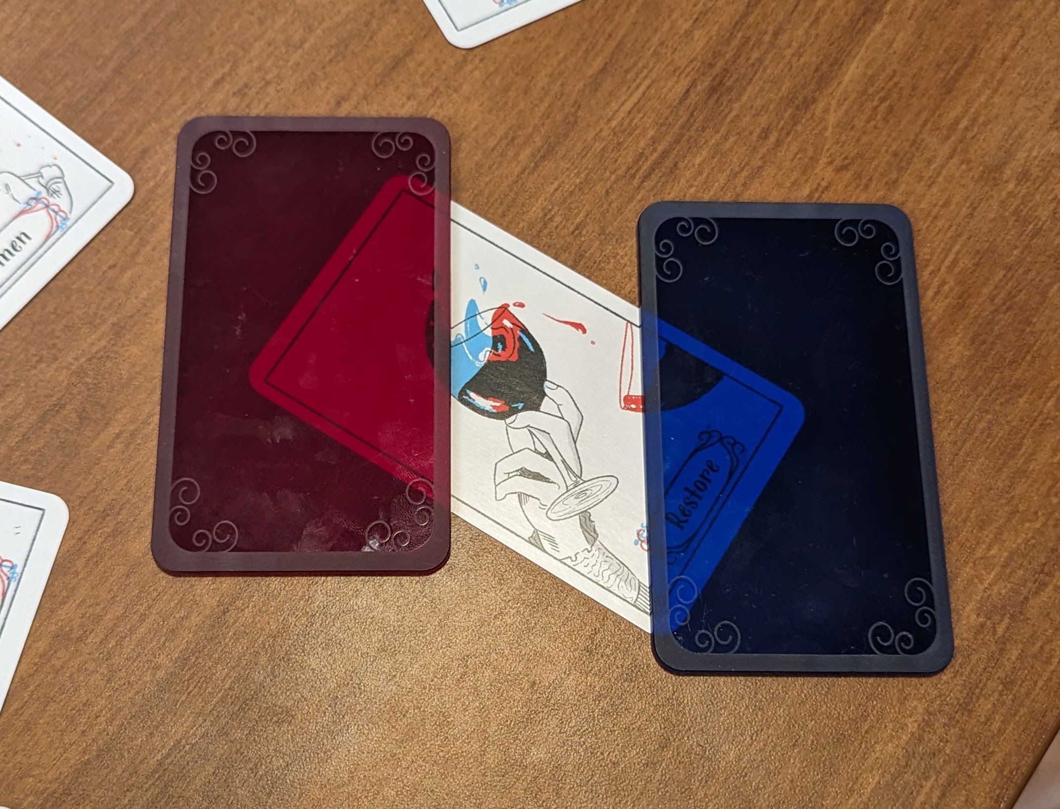 Filter over a card, reading A