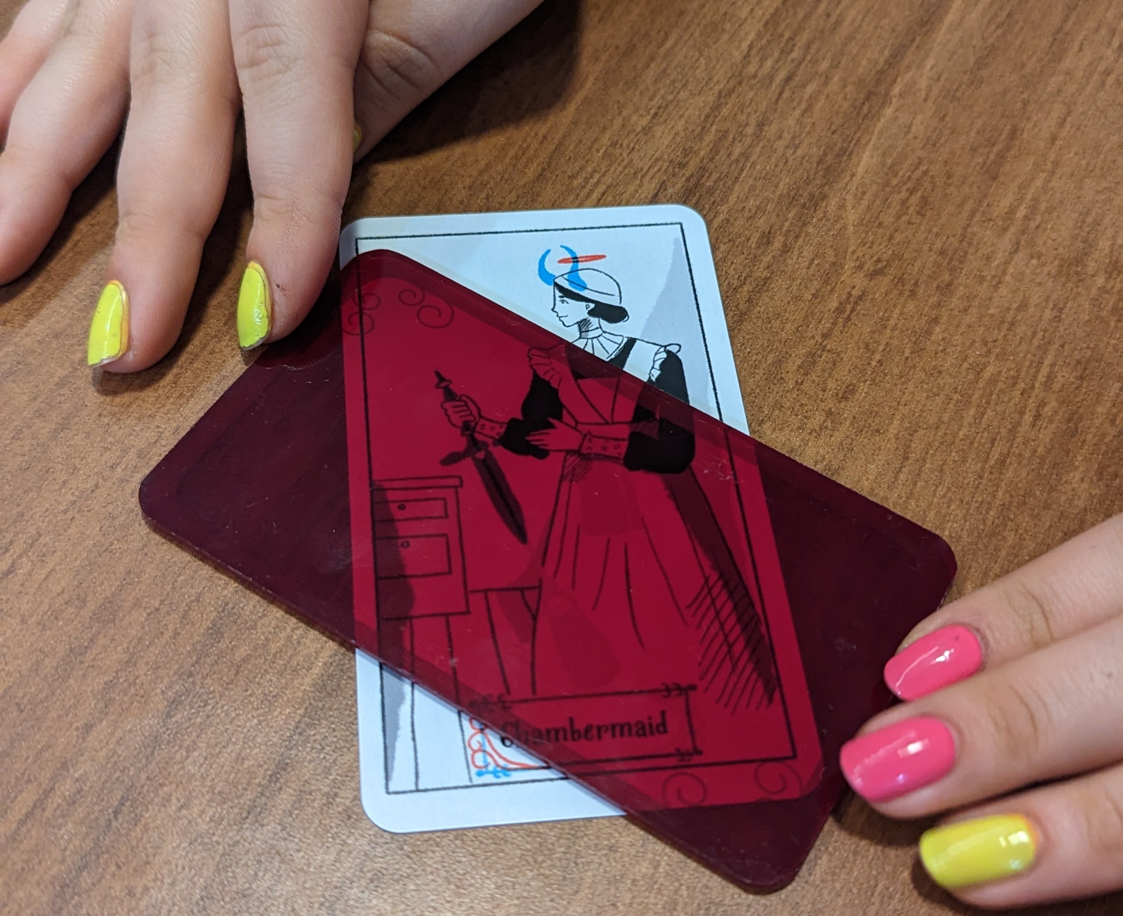 Filter over a card, reading B