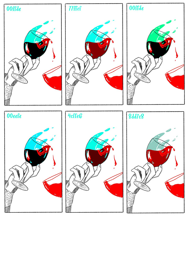 Print test sheet for filter colours